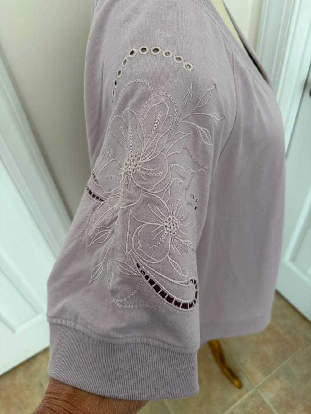 Jane + Delancey Lilac V-Neck Short Sleeve Top - Picture 3 of 8